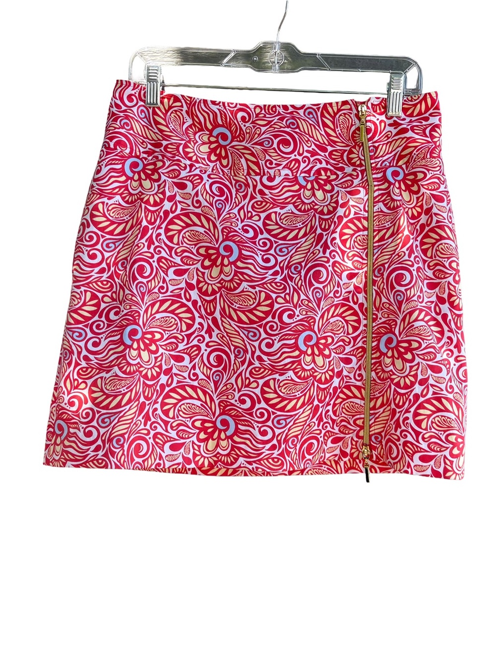 Sport Haley Red Pink Floral Zip-Front Mini Skirt